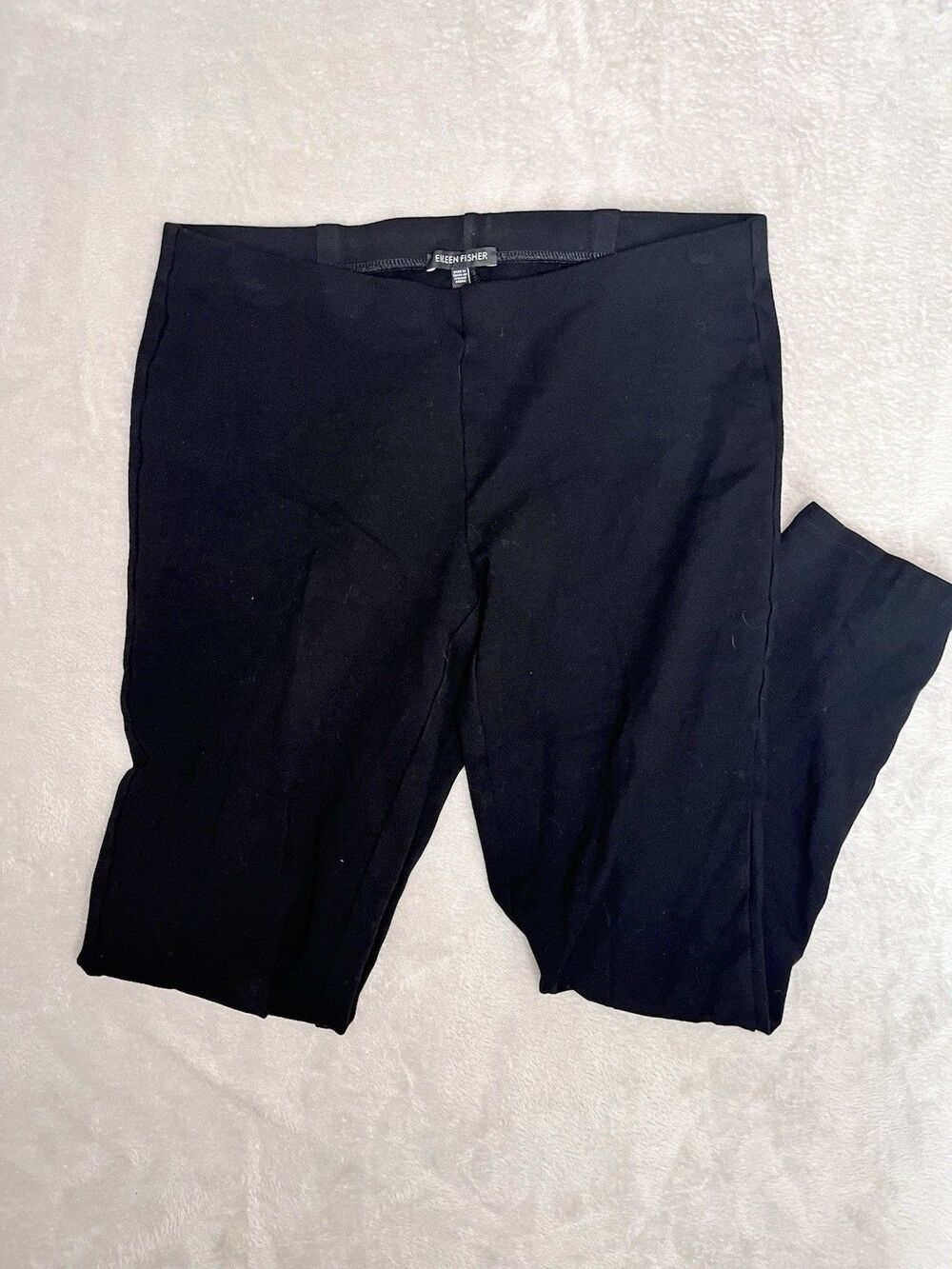 Eileen Fisher Black Ponte S Stretch Pants Italian Fabric Minimalist Office